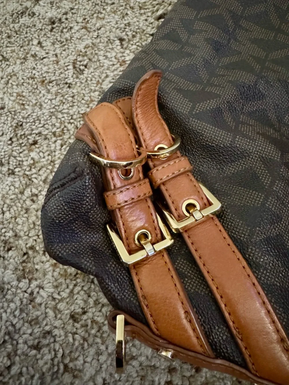 Michael Kors Brown and Tan Crossbody Bag
